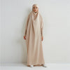 Hooded Abaya - Smocked Sleeve One-Piece Jilbab | Modest Dubai & Turkish Style Robe